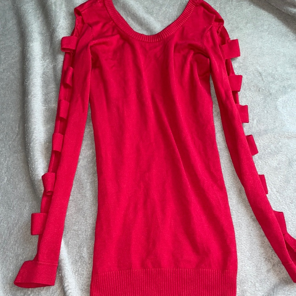 Red cut out sweater